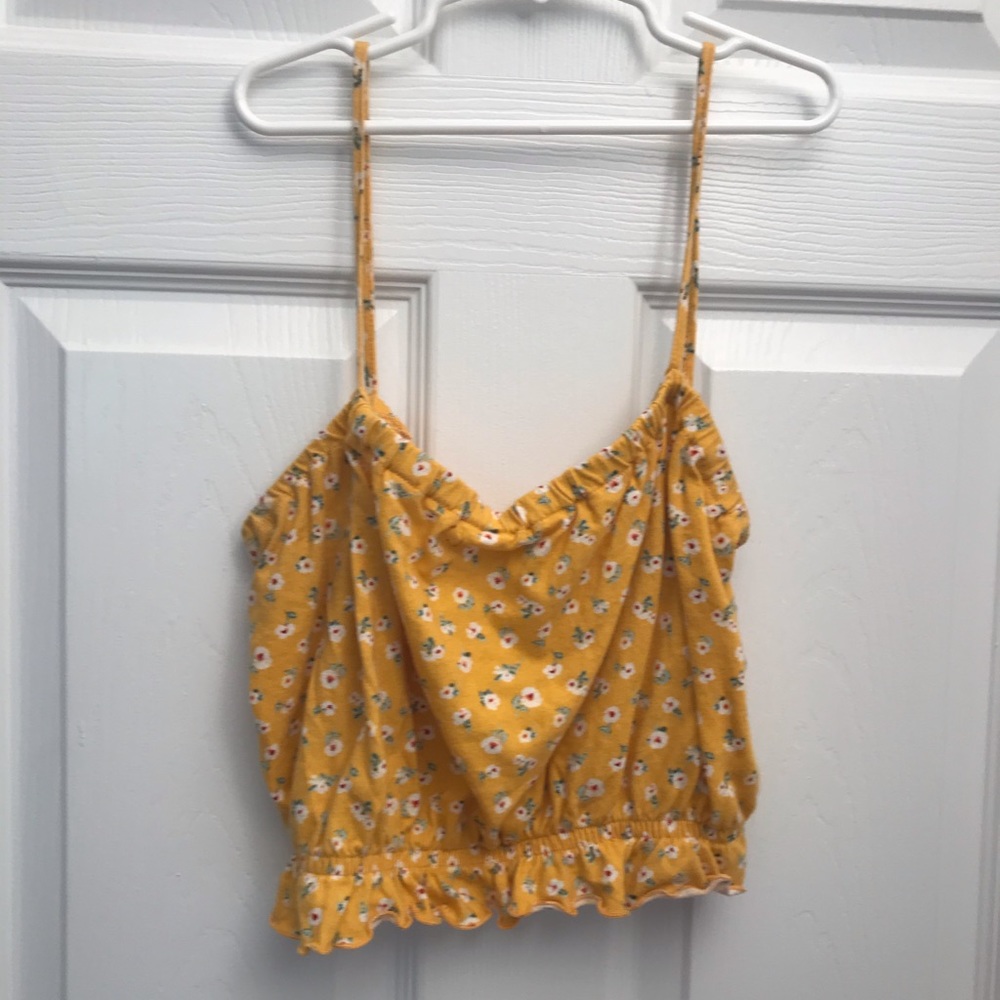 Yellow Floral Crop Top